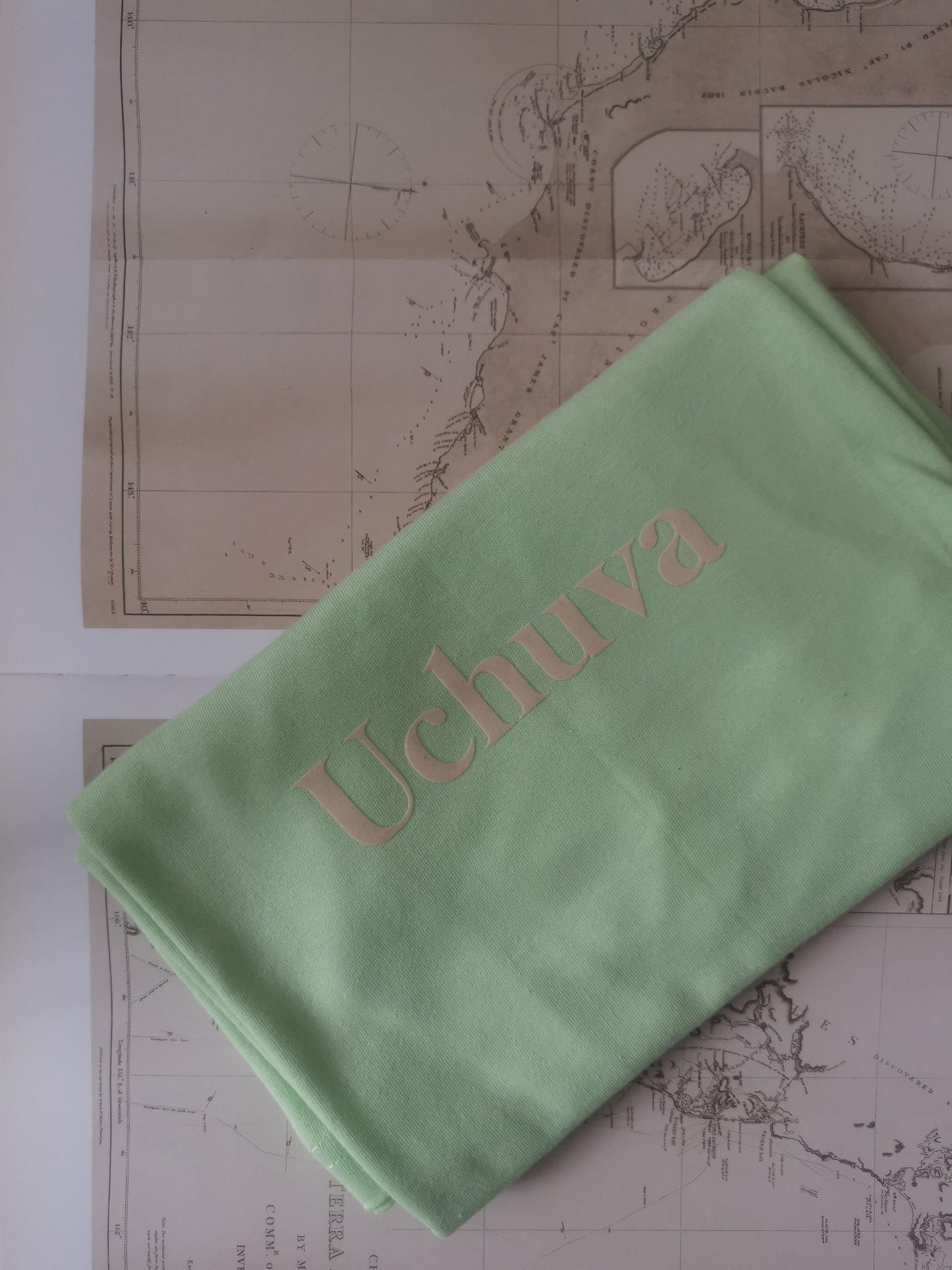 Camiseta Uchuva sobre verde pistacho